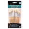 Angels Craft 10 Count Wooden Paint Brush Set, Round and Flat Tips